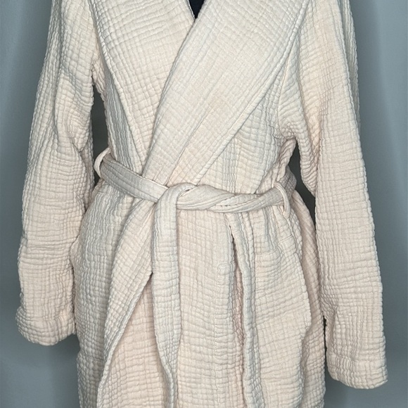 Skin Worldwide Cotton Long-Sleeve Robe in Ballet Pink Size 4 (Women's XL) - Picture 4 of 11